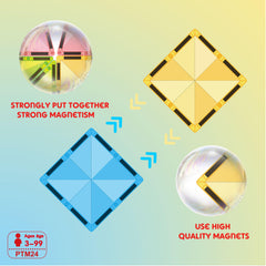 PicassoTiles mini diamonds fit small hands for creative stacking.