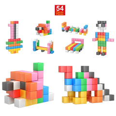 PicassoTiles magnet cubes set in bright colors promoting creative construction play.