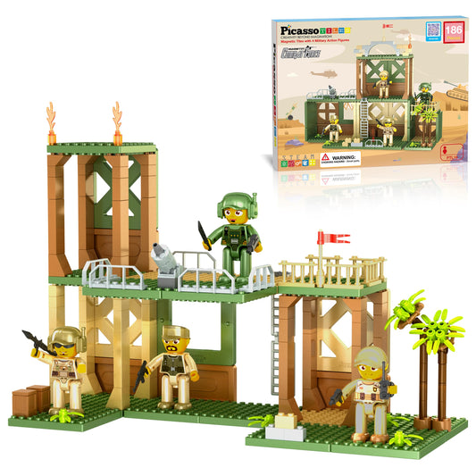 PicassoTiles military commando figures for imaginative play and storytelling adventures.