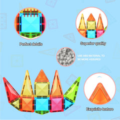 PicassoTiles diamond magnets click together for sturdy, confident builds.