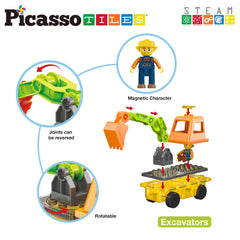 PicassoTiles modular construction play, expanding building possibilities with magnetic tiles.