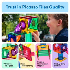 PicassoTiles montessori-style-play supports self-directed learning and concentration.