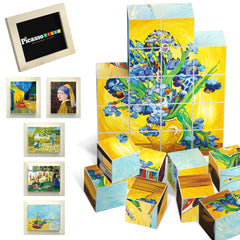 PicassoTiles PMC21 iris painting blocks for motor skills and art appreciation.