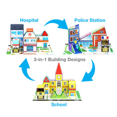 PicassoTiles police station map encourages imaginative play and problem-solving.