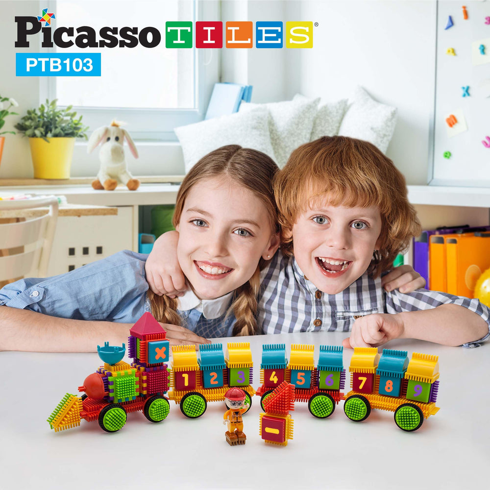 PicassoTiles PTB103 numbers tiles support counting and math readiness