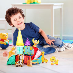 PicassoTiles Safari Giraffe figure enhances magnetic play and color recognition.