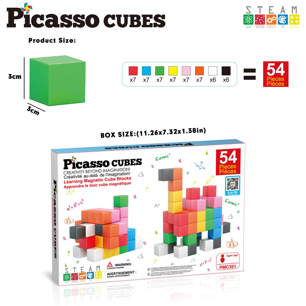 PicassoTiles STEM learning visuals highlighting color, shape, and number concepts.