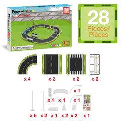 PicassoTiles street sign accessory kit adds authentic traffic cues to your child's buildable city.