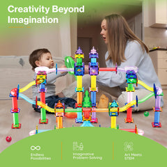 PicassoTiles 200pc toddler-friendly tiles: kid-safe materials support hands-on exploration