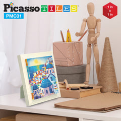 PicassoTiles 6-in-1 Eiffel Tower puzzle cubes to foster spatial thinking through art.