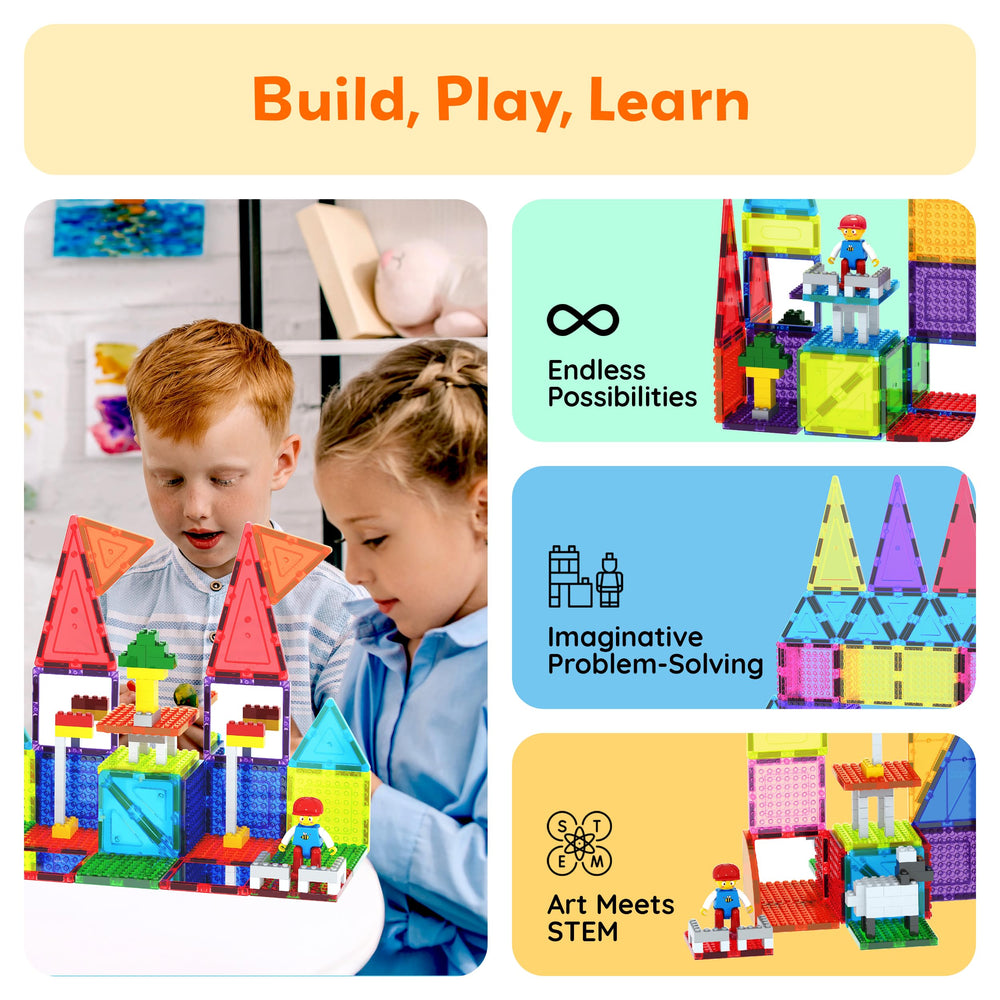 PicassoTiles 72-inch capacity supports dramatic, tall structures.