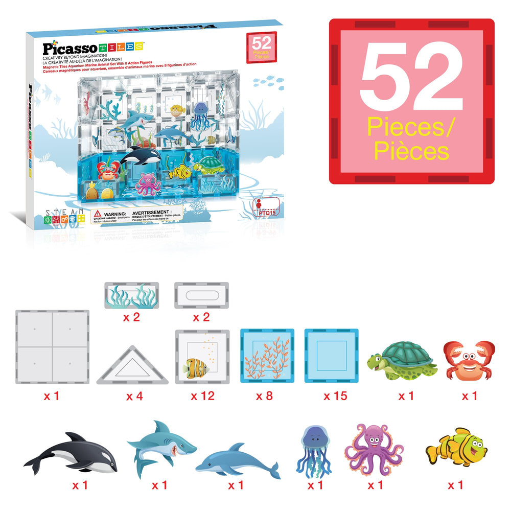 PicassoTiles aquarium shark figure supports collaborative play and open-ended exploration.