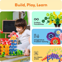PicassoTiles idea-book included image shows beginners how to start with shapes.