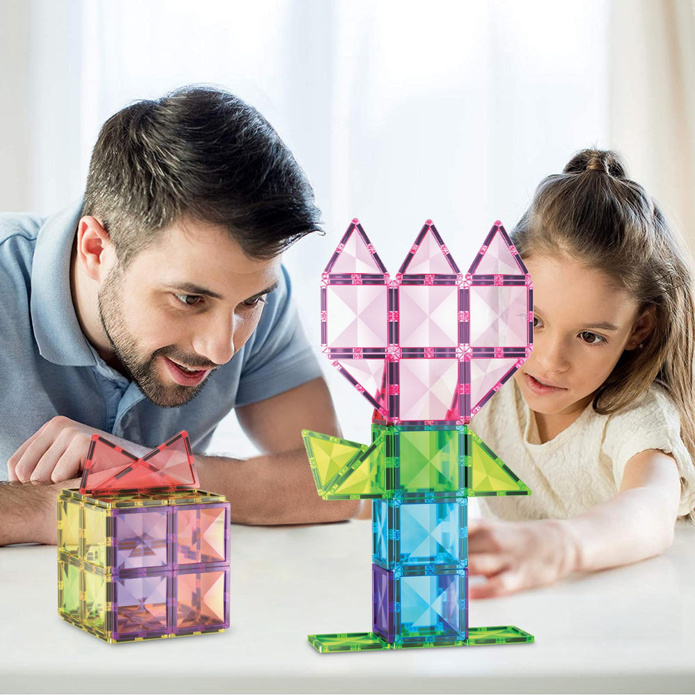 PicassoTiles colorful-building-pieces image emphasizes visual learning and coordination.