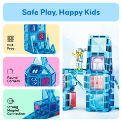 PicassoTiles colorful geometric tiles invite endless design possibilities and fine motor practice