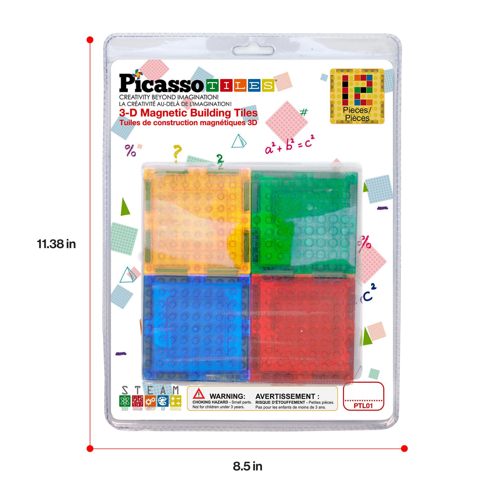 Bright colors enhance pattern recognition and tactile STEM exploration.