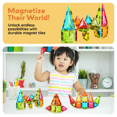 PicassoTiles colorful-tiles-storage promotes easy cleanup and tidy packing.