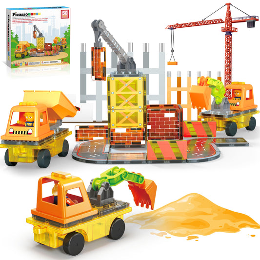 PicassoTiles crane magnet tile inspires creative construction play and fine motor skill development