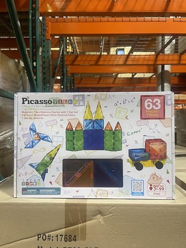 PicassoTiles diamond magnet tiles closeup highlighting bright colors and magnetic flexibility.