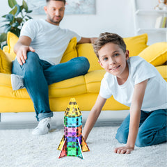 PicassoTiles diamond-series magnetic tiles assembly for creative construction