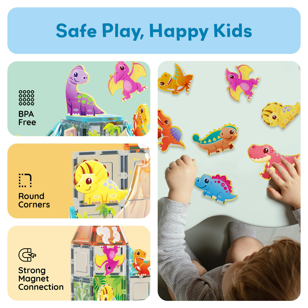 PicassoTiles Dinosaur Adventure Ankylosaurus figure adds tactile engagement and design challenges.