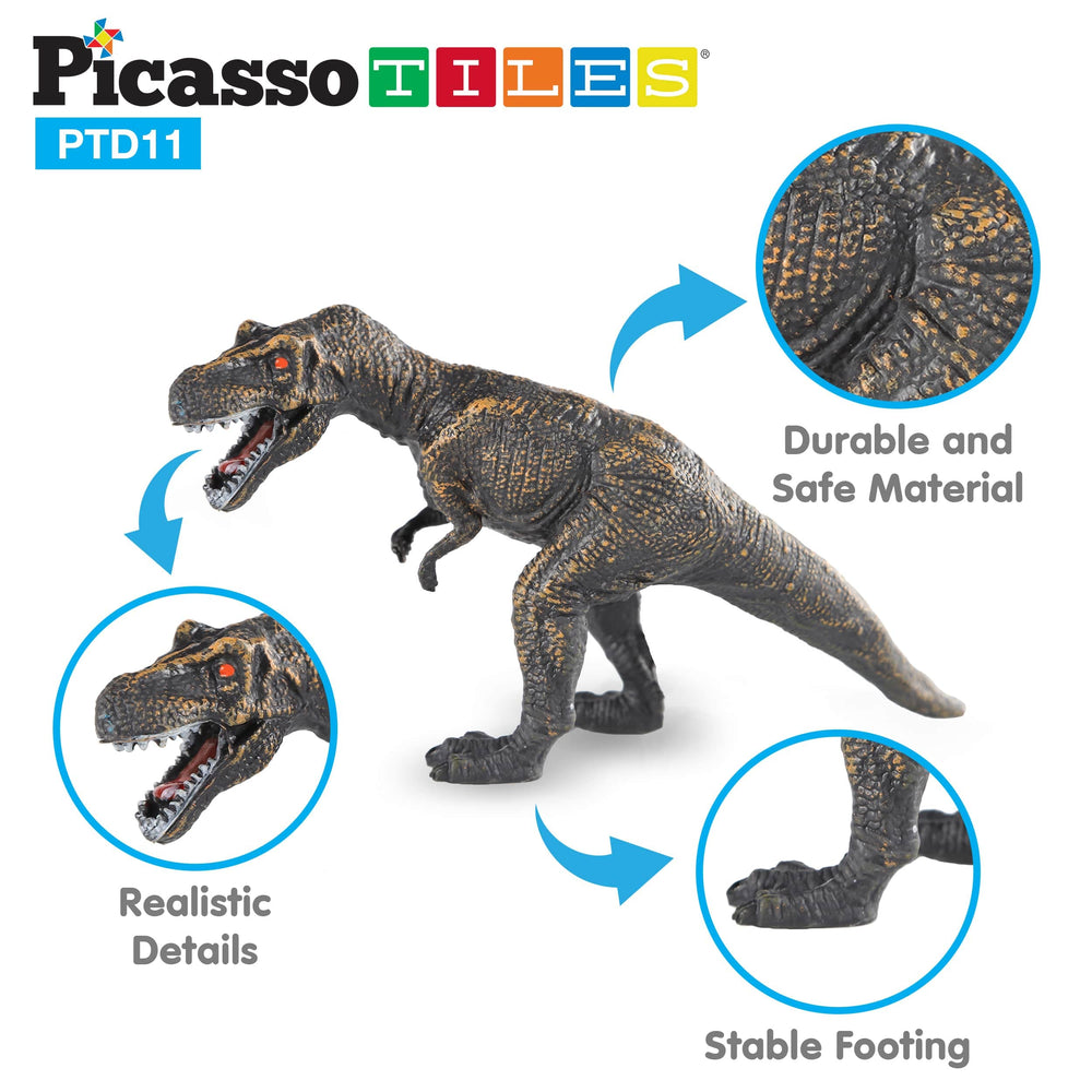 PicassoTiles Velociraptor figure encourages quick thinking during cooperative play.