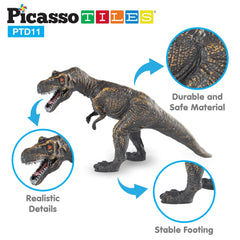 PicassoTiles Velociraptor figure encourages quick thinking during cooperative play.