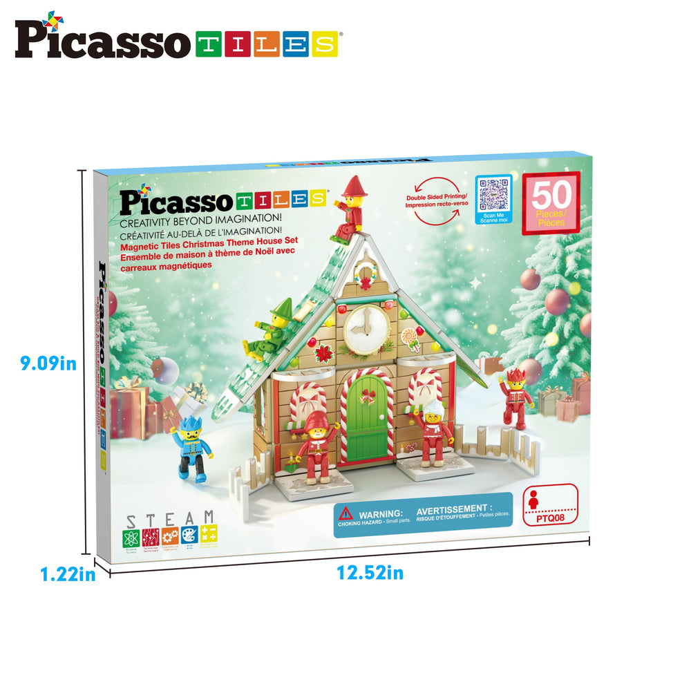 PicassoTiles double-sided tiles offer versatile surfaces for varied designs.
