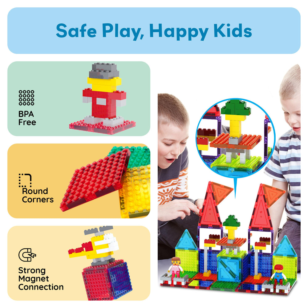 PicassoTiles durable ABS plastic stands up to daily play.