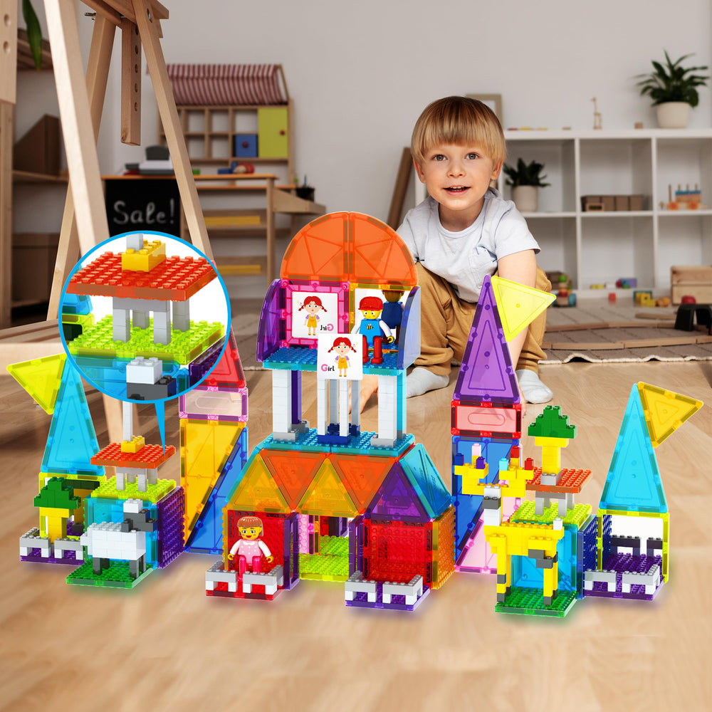 Durable squares provide sturdy foundations for long-lasting STEM play.