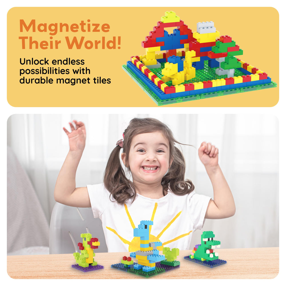 PicassoTiles flat-stacking-storage aids quick tidy after play.