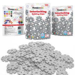 PicassoTiles gray building discs ideal for screen-free STEM time