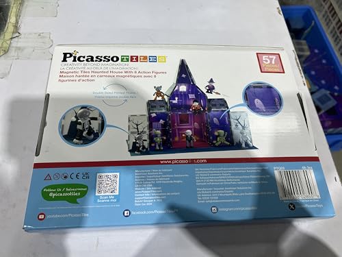 PicassoTiles haunted house double-sided prints add rich detail to each scene.