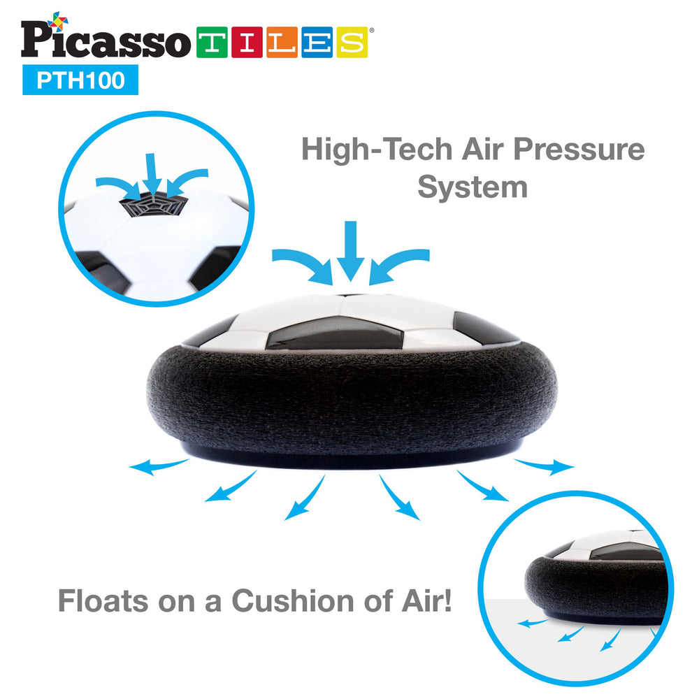 PicassoTiles Hoverball in motion on indoor floor showing glide