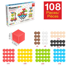 PicassoTiles ideabook with 50+ designs sparks 2D and 3D creations.