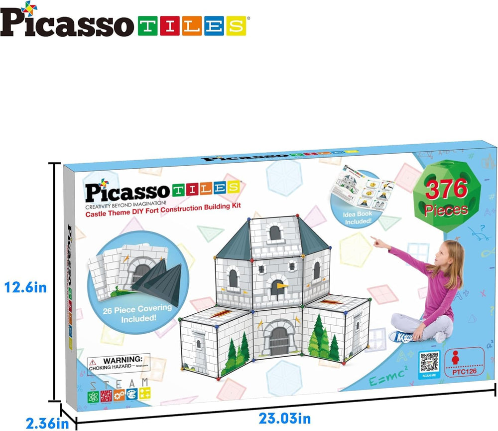 PicassoTiles suitable for indoor and outdoor fort play and exploration
