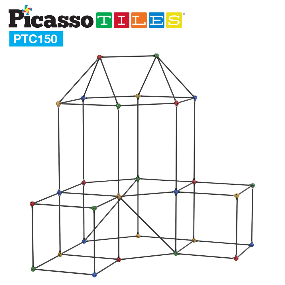 PicassoTiles bed-sheet transformation creates secret hideaways for imaginative play.