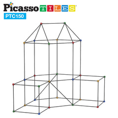 PicassoTiles bed-sheet transformation creates secret hideaways for imaginative play.