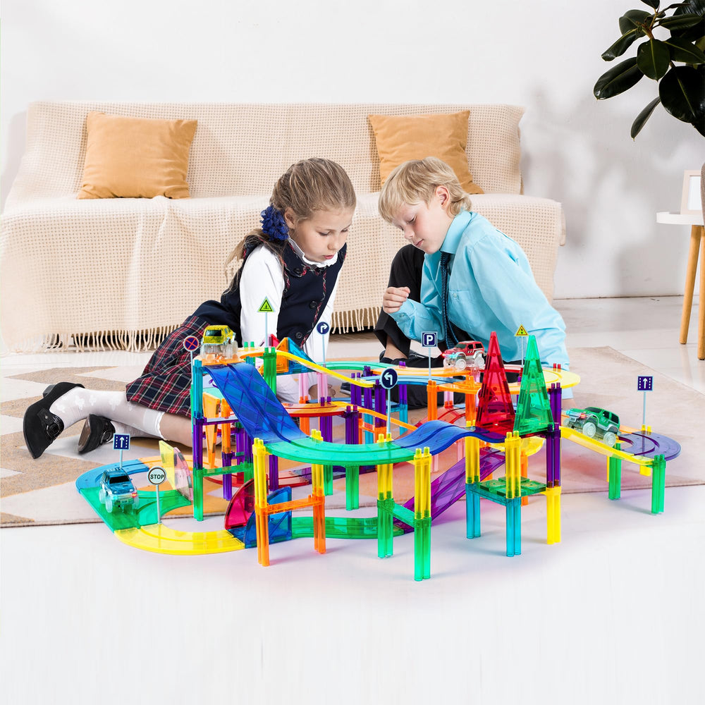 PicassoTiles magnet tiles closeup highlights sturdy magnets and smooth edges for safe play.