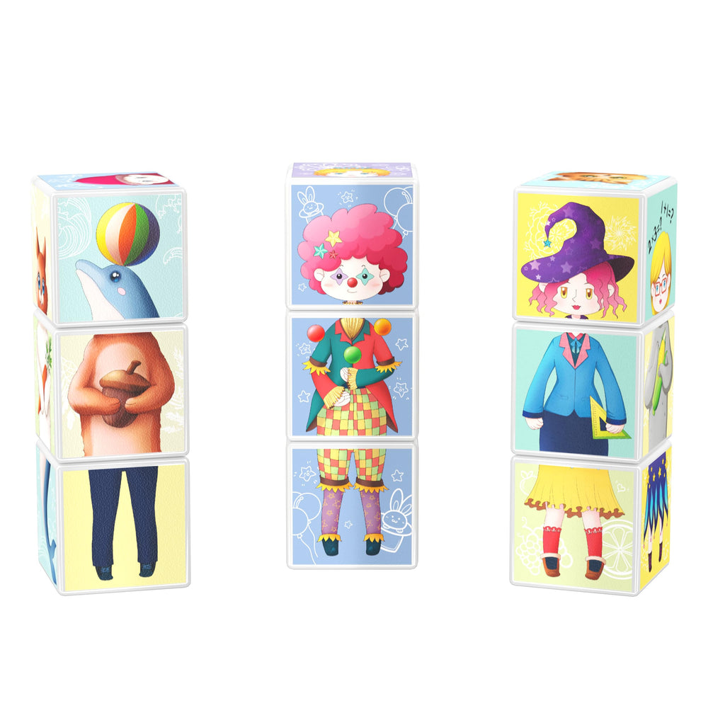 PicassoTiles Magnetic Expression cubes front view for creative play and STEM exploration.
