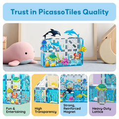 PicassoTiles sea turtle figure encourages calm, organized builds.