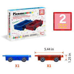 PicassoTiles mini diamond car red side view, easy middle brick integration for creativity.