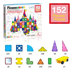 PicassoTiles mirror finish light reflection boosts visual tracking during design play.