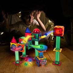 PicassoTiles motion-activated marbles light up as they move during play.