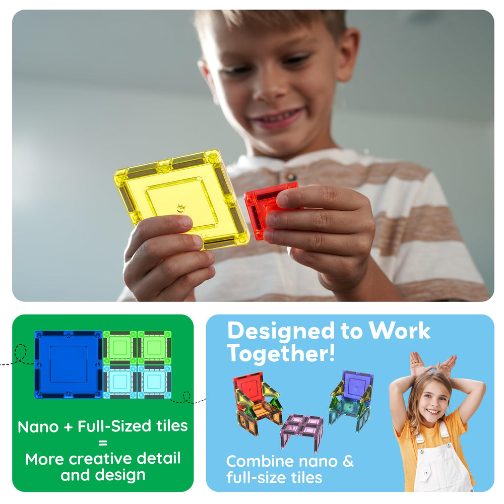 PicassoTiles Nano square tiles add structural variety