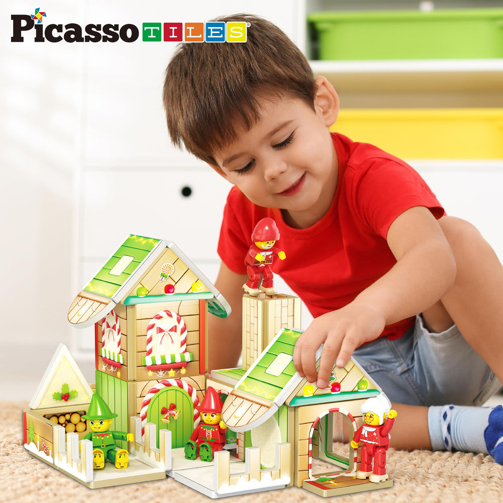 PicassoTiles nutcracker figure enhances holiday display and storytelling prompts.