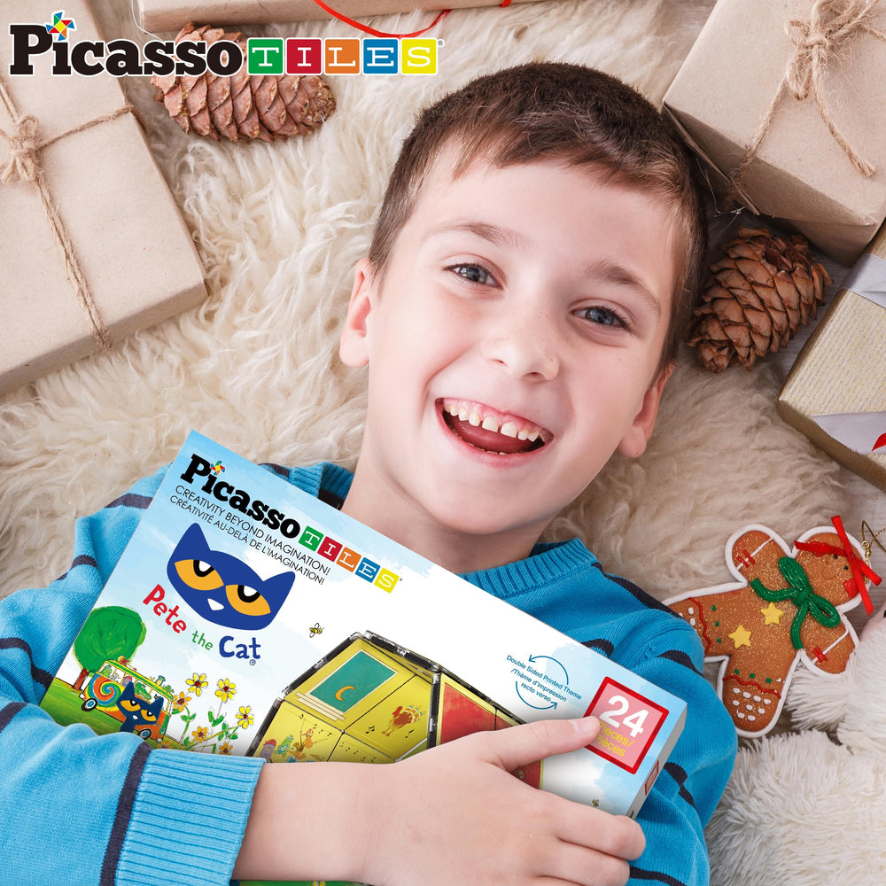 PicassoTiles Pete Cat storytelling set supports imaginative play