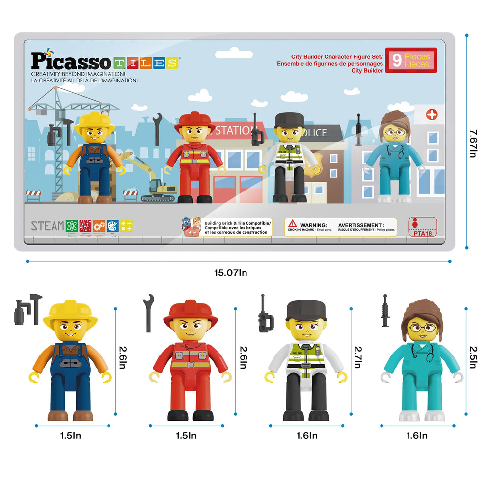 PicassoTiles police officer figure enhancing storytelling and magnetic play