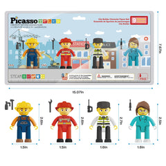 PicassoTiles police officer figure enhancing storytelling and magnetic play