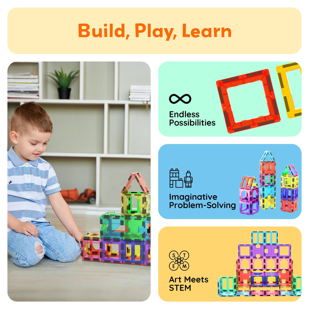 PicassoTiles PT42 kids building together to promote teamwork